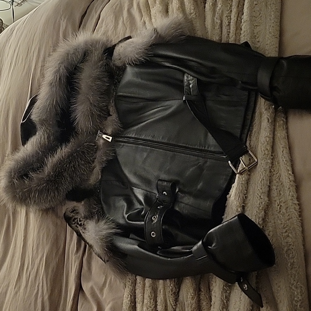 Fox Fur Leather Jacker